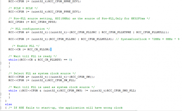 基準時鐘配置代碼