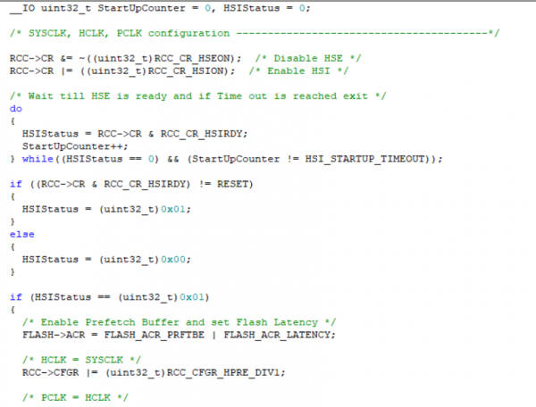 基準時鐘配置代碼
